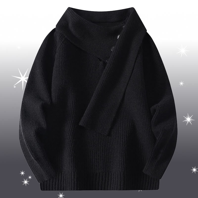イレギュラーニットセーター コーデュロイパンツ ツーピース - Black Sweater - 4XL - image 9