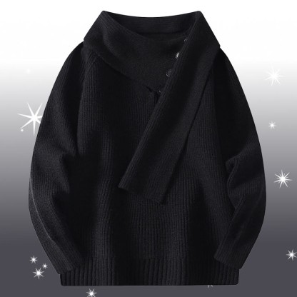 イレギュラーニットセーター コーデュロイパンツ ツーピース - Black Sweater - 4XL - image 9