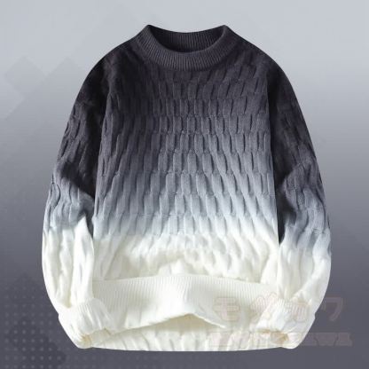 グラデーションニットテクスチャードセーターコーデュロイパンツツーピース - 白いセーター - 3XL - image 8