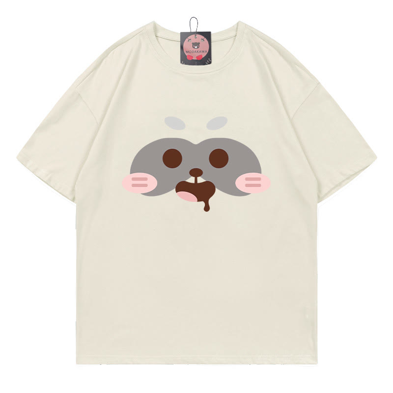 レッサーパンダプリントTシャツ - Beige - 5XL - image 4
