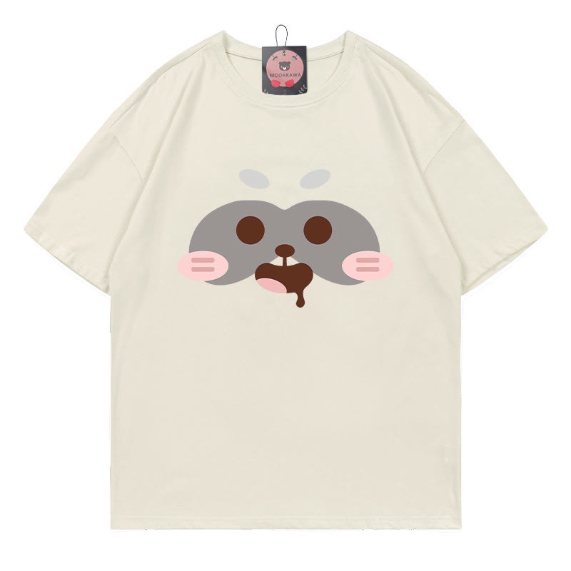 レッサーパンダプリントTシャツ - Beige - 5XL - image 4