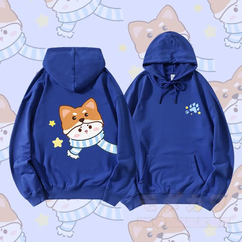 MODAKAWA スカーフ キティ グラフィック カップル マッチング パーカー - ロイヤルブルー - 5XL - image 3