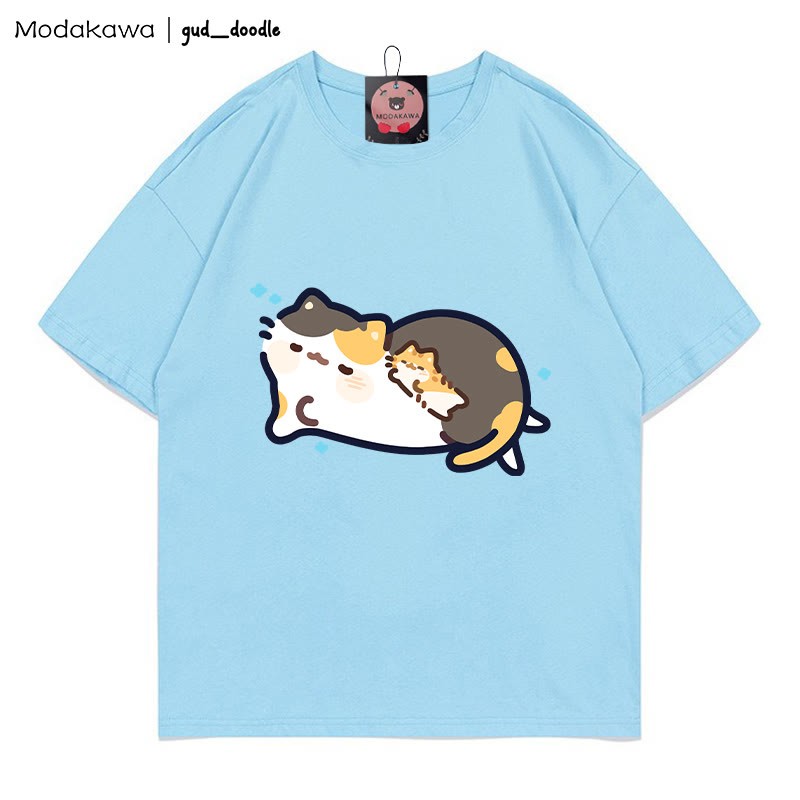 MODAKAWA X gud_doodle眠り猫プリントTシャツ - Blue - 5XL - image 9