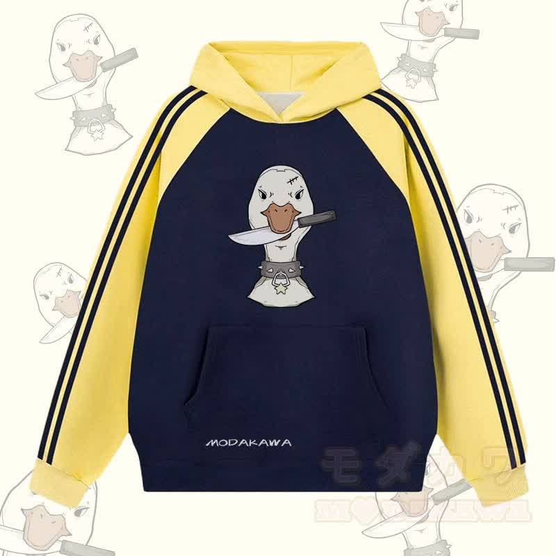 MODAKAWA グースウィズナイフ グラフィックカラーブロック フリース 裏地 パーカー - 紫がかった青 - 2XL - image 4