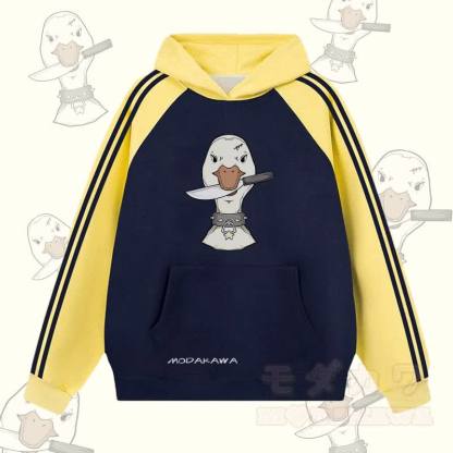 MODAKAWA グースウィズナイフ グラフィックカラーブロック フリース 裏地 パーカー - 紫がかった青 - 2XL - image 4