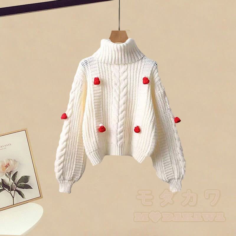 ニットセーター チェック柄 スリップドレス レッグウォーマー 3点セット - image 5