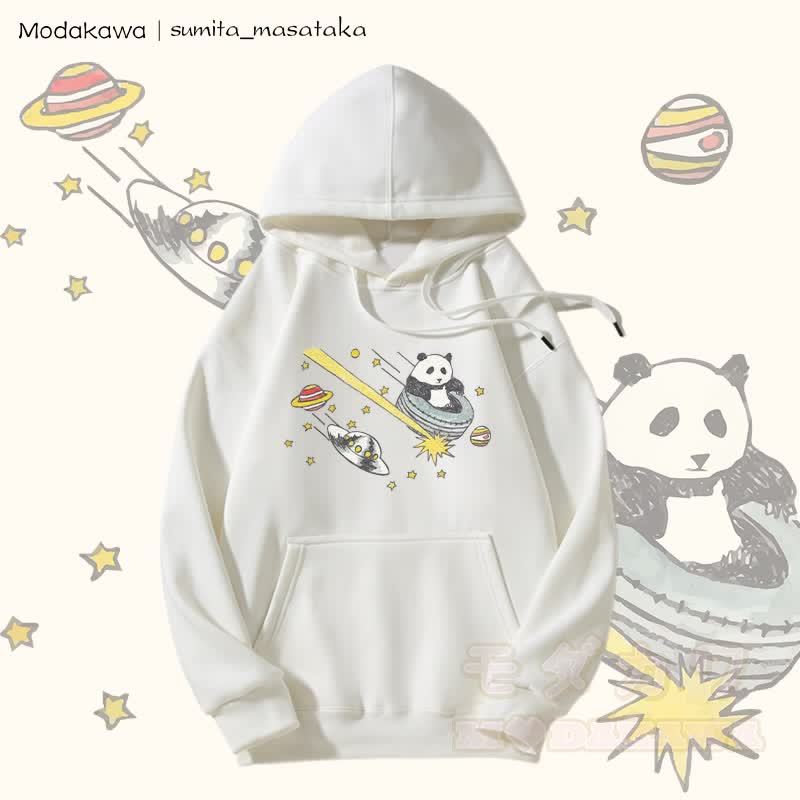 MODAKAWA × sumita_masataka Cosmic Panda Journey グラフィック裏毛パーカー - 白 - 5XL - image 4