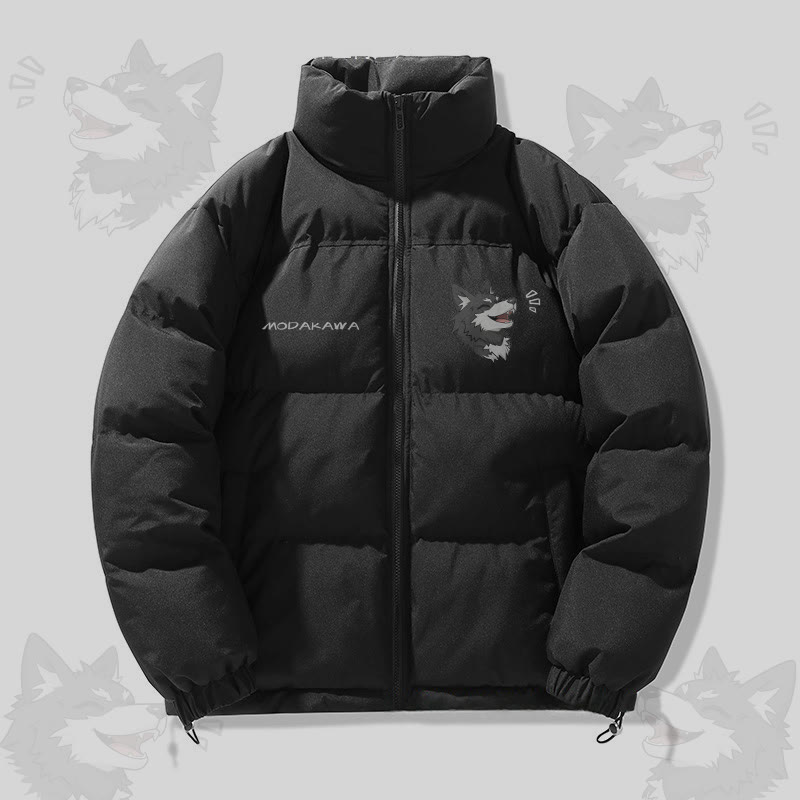 MODAKAWA おもしろ子犬グラフィック 中綿ジャケット - Black - 3XL - image 3