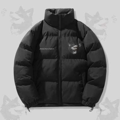 MODAKAWA おもしろ子犬グラフィック 中綿ジャケット - Black - 3XL - image 3