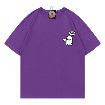 ゴーストプリントTシャツ - Purple - 5XL - image 9