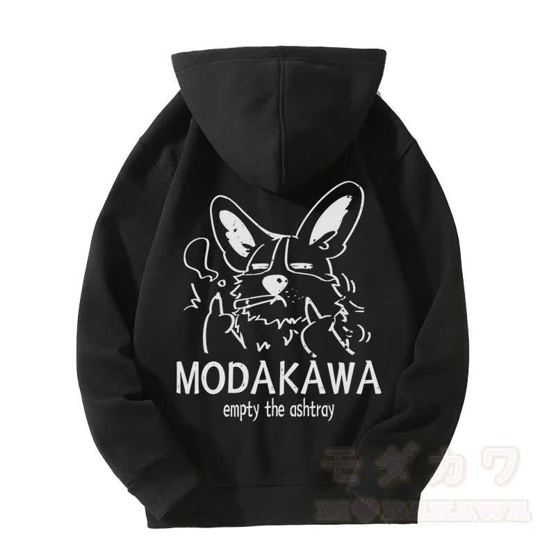MODAKAWA TAR グランピー・スモーキング・パピー グラフィック フリース 裏地 ジップアップ パーカー スウェットシャツ - 黒 - 5XL - image 5