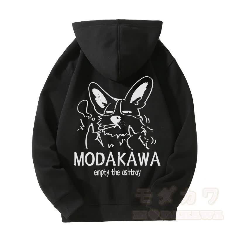 MODAKAWA TAR グランピー・スモーキング・パピー グラフィック フリース 裏地 ジップアップ パーカー スウェットシャツ - 黒 - 5XL - image 5