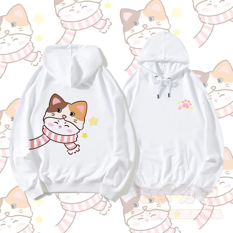 MODAKAWA スカーフ キティ グラフィック カップル マッチング パーカー - 白 - 5XL - image 5