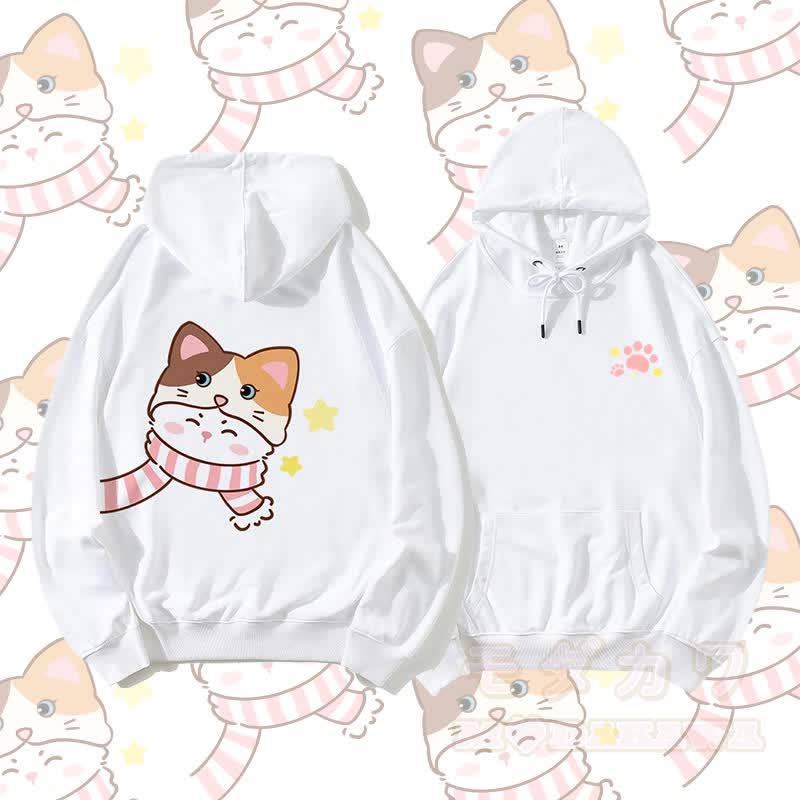 MODAKAWA スカーフ キティ グラフィック カップル マッチング パーカー - 白 - 5XL - image 5