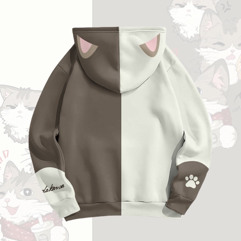 MODAKAWA 遊び心のある猫のグラフィック オールオーバープリント プルオーバーパーカー - image 3