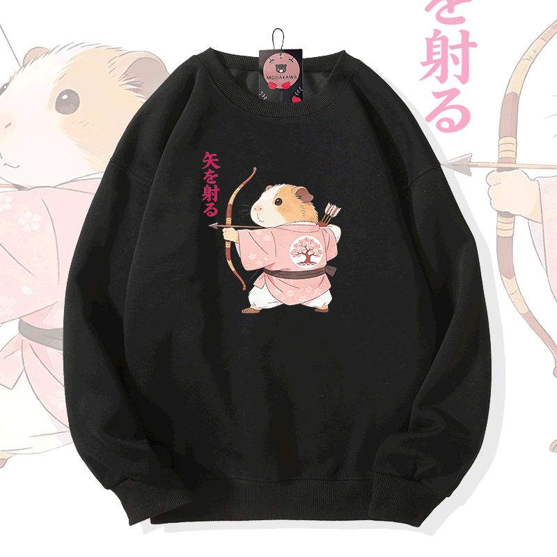 フグのグラフィック入りModakawaスウェットシャツ - Black - 5XL - image 2