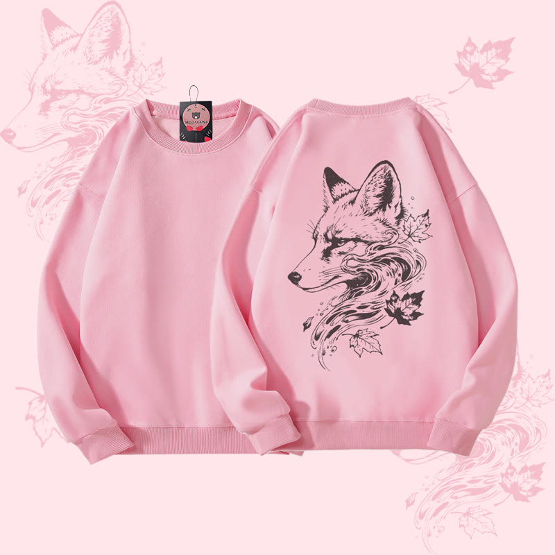 MODAKAWA リーブス フォックス グラフィック ユニセックス スウェットシャツ - Pink - 5XL - image 4