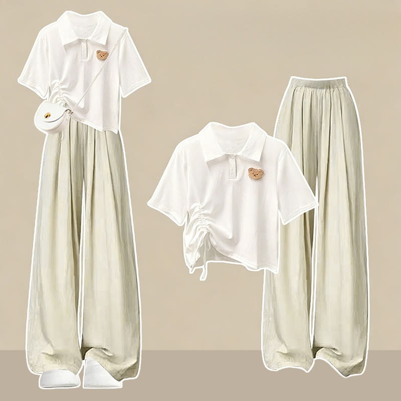 Cute Graphic T-shirt Casual Pants Matching Outfit - Two Pieces Set C - XL - image 3