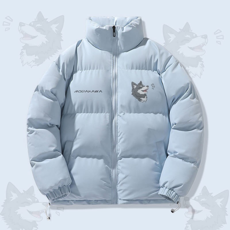 MODAKAWA おもしろ子犬グラフィック 中綿ジャケット - Blue - 3XL - image 2