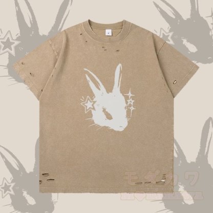 スターバニーグラフィックModakawaリップドTシャツ - 茶色 - 2XL - image 3