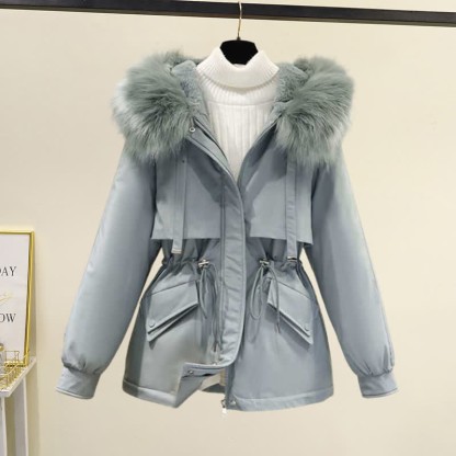 フリースフード付きコート、タートルネックセーター、カジュアルパンツのマッチングコーデ - Blue Coat - 4XL - image 12