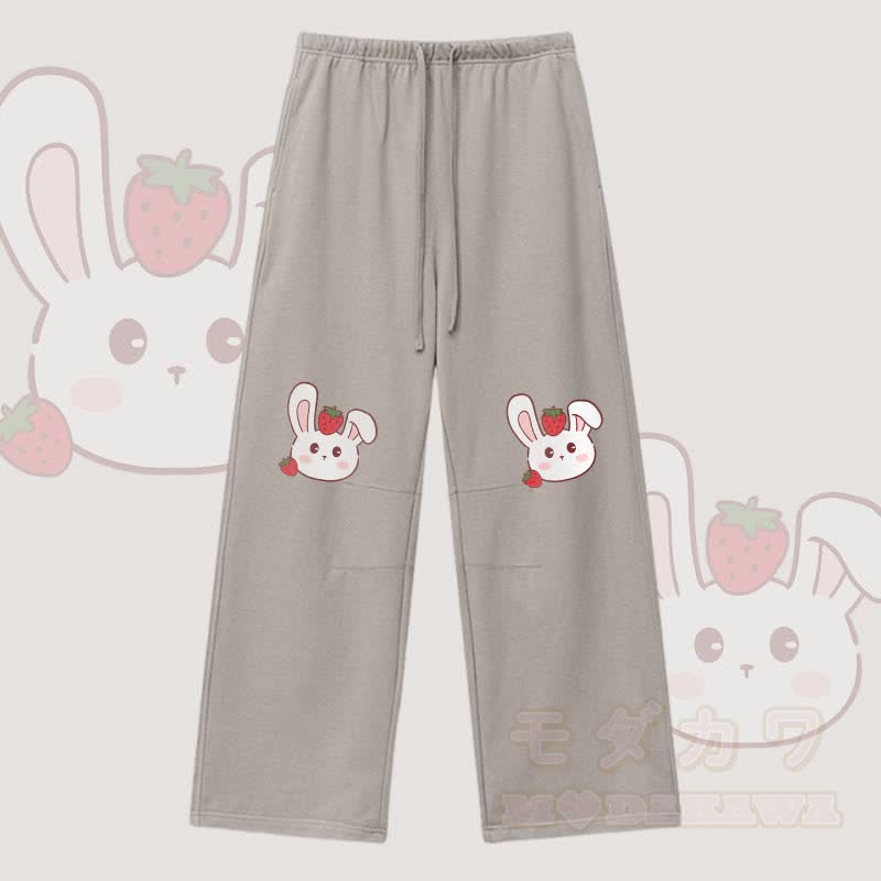 MODAKAWA ストロベリーバニー グラフィック ドローストリングパンツ - ライトブラウン - XL - image 4