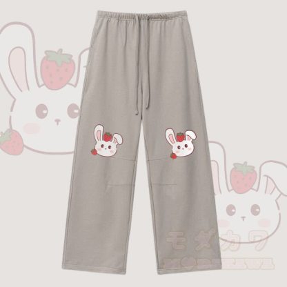 MODAKAWA ストロベリーバニー グラフィック ドローストリングパンツ - ライトブラウン - XL - image 4