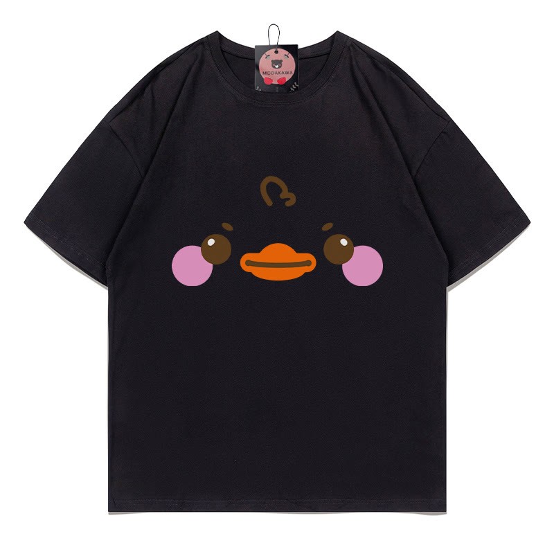 ダックプリントTシャツ - Black - 5XL - image 4