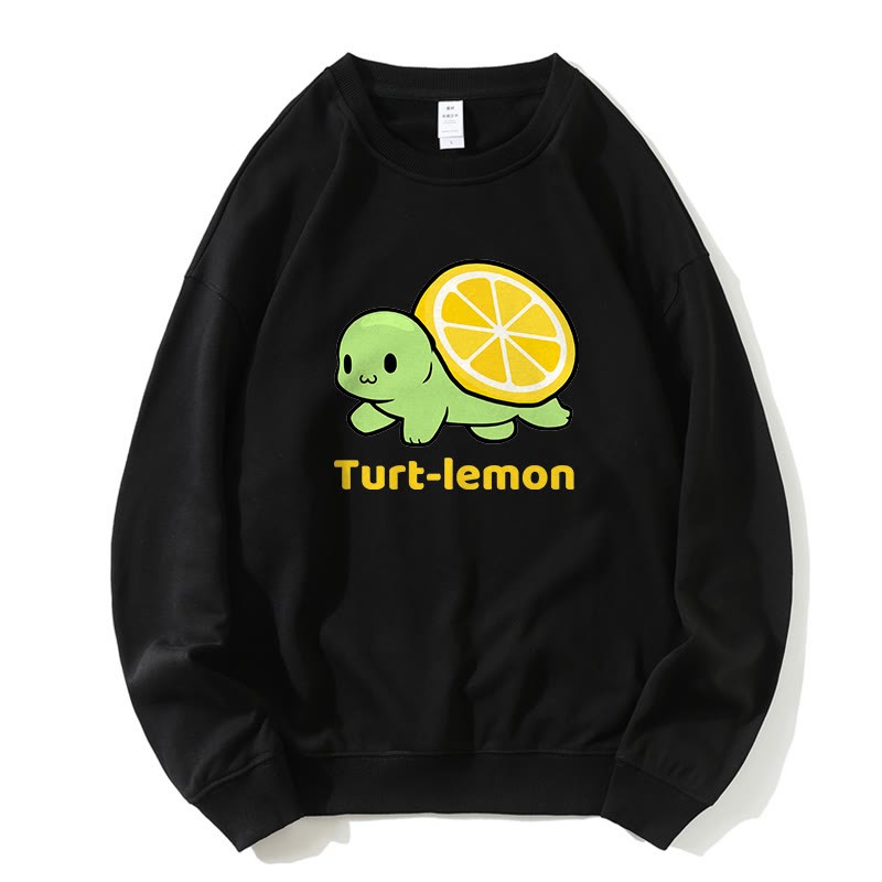 TURT-lEMON タートルレモングラフィック ラウンドカラー スウェットシャツ - 黒 - 5XL - image 4