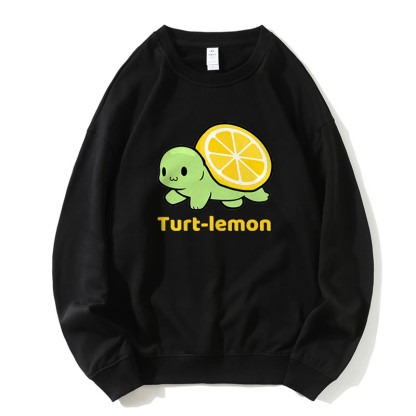 TURT-lEMON タートルレモングラフィック ラウンドカラー スウェットシャツ - 黒 - 5XL - image 4