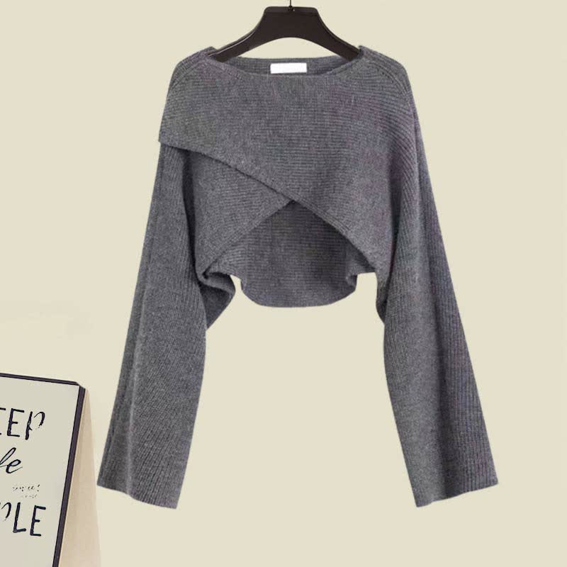 クロスニットセーター、ラペルシャツ、デニムパンツのマッチングコーデ - Gray Sweater - XL - image 10