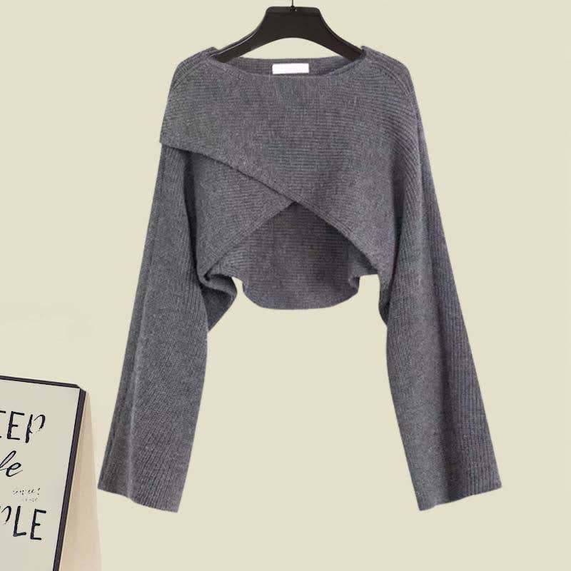 クロスニットセーター、ラペルシャツ、デニムパンツのマッチングコーデ - Gray Sweater - XL - image 10