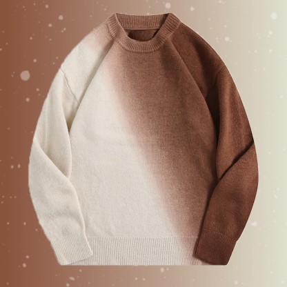 グラデーションニットセーター デニムパンツ ツーピース - Brown Sweater - 2XL - image 6