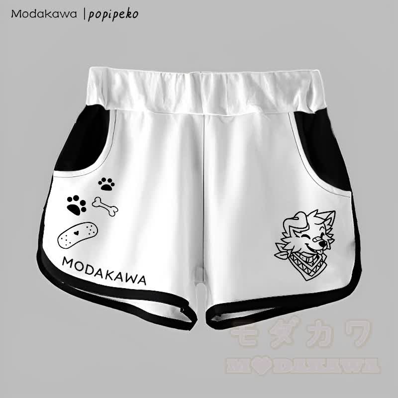 MODAKAWA × popipeko グラデーションスマイルパピーグラフィックショートパンツ - 白 - 5XL - image 6