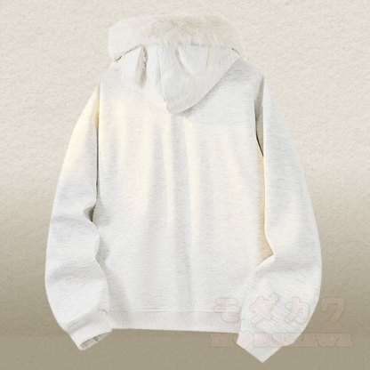 アニマルイヤーフリース裏地ジップアップパーカーデニムパンツツーピース - image 7