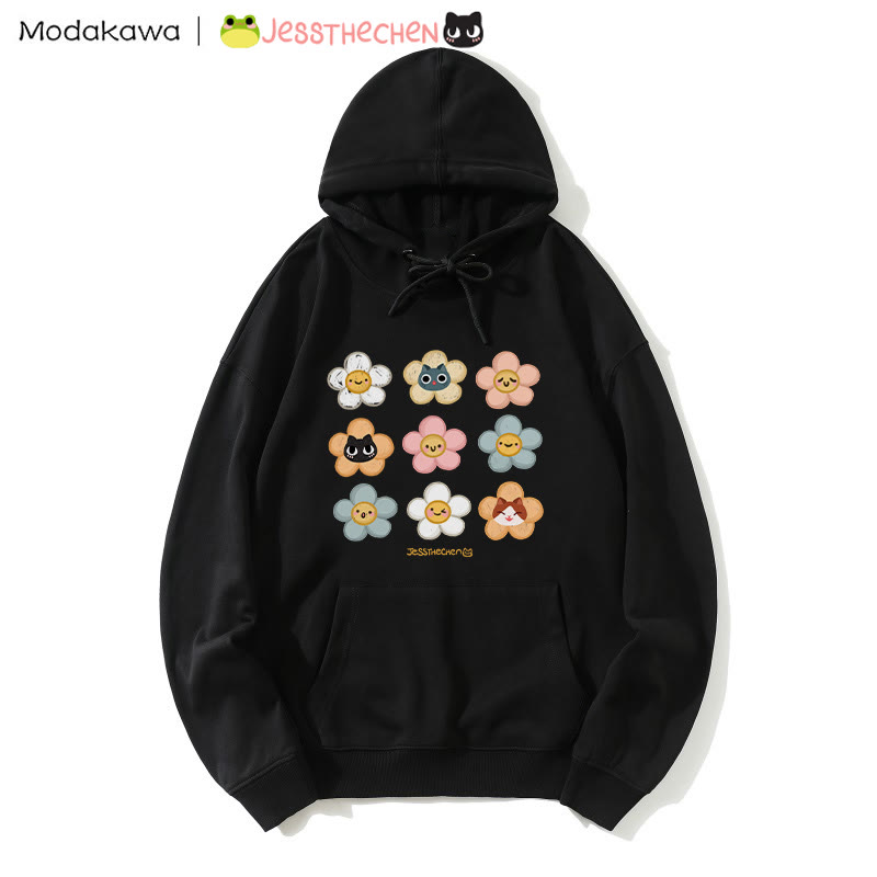 MODAKAWA X jessthechen フラワーキティプリント ルーズパーカー - Black - 5XL - image 4