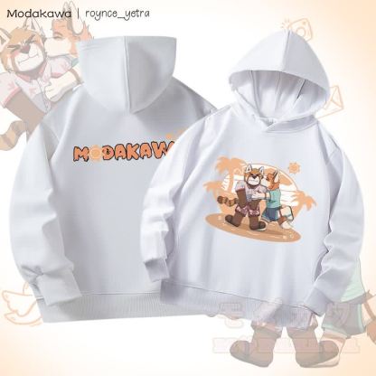 MODAKAWA X roynce_yetra Anderson Kisses Felipe グラフィック綿パーカー サイドポケット付き - ホワイトA - 5XL - image 3