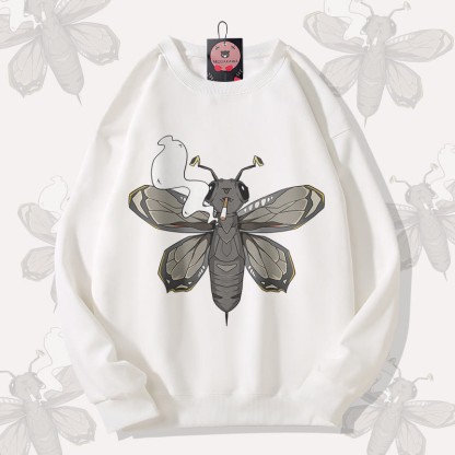 MODAKAWA スモーキングモス グラフィック ユニセックス スウェットシャツ - White - 5XL - image 3