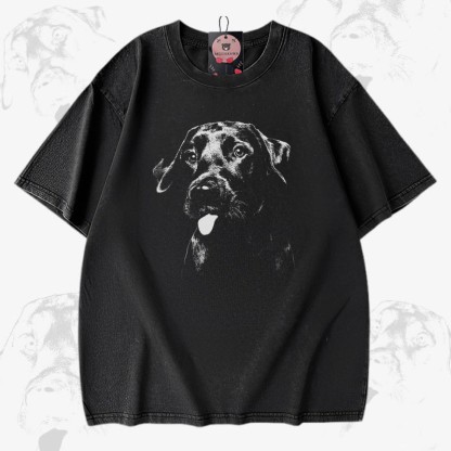 パピータングラフィックModakawaヴィンテージウォッシュ加工 綿100% T綿 - Black - 5XL - image 2