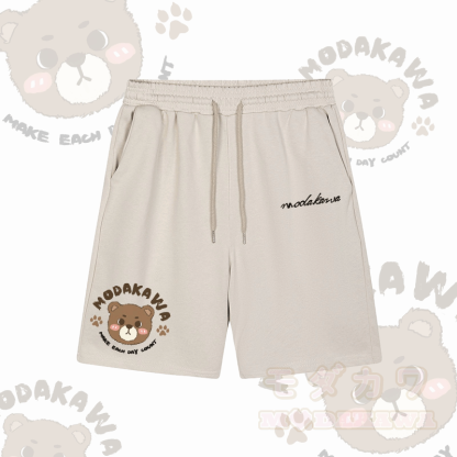 毎日を大切に ベアグラフィックModakawaショーツ - アプリコット - 5XL - image 3