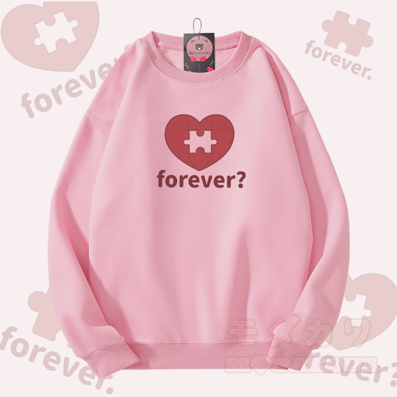 MODAKAWA FOREVER パズルハートグラフィック ユニセックス スウェットシャツ - ピンク - 5XL - image 4