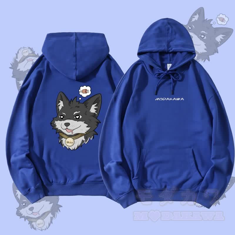 MODAKAWA 倖田來未 シンキング・アバウト・ミート グラフィック ストリートウェア プルオーバー パーカー - ロイヤルブルー - 5XL - image 3