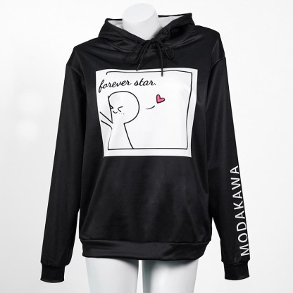 YOU ARE MY FOREVER STARModakawaキャラクター レタープリント ルーズ パーカー - image 6