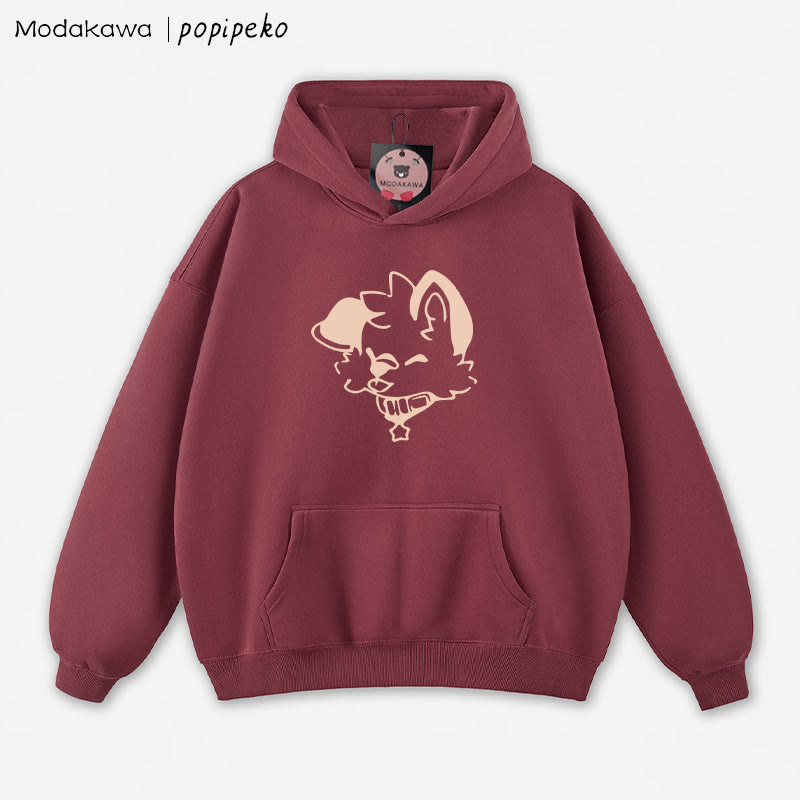 MODAKAWA × popipeko パピープリント ルーズパーカー - Dark Red - 5XL - image 6