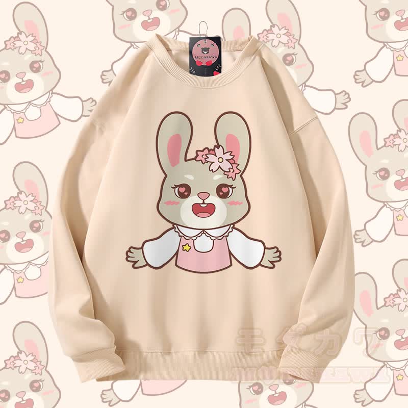 MODAKAWA キュートな動物柄 カップルお揃い ユニセックス スウェットシャツ - アプリコット - 5XL - image 6