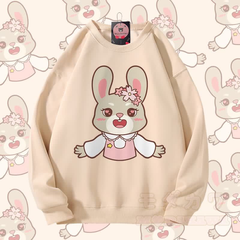 MODAKAWA キュートな動物柄 カップルお揃い ユニセックス スウェットシャツ - アプリコット - 5XL - image 6