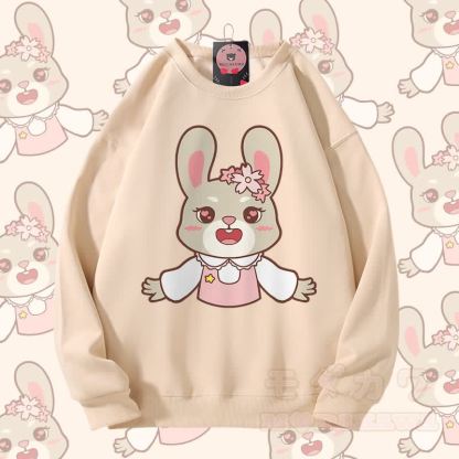 MODAKAWA キュートな動物柄 カップルお揃い ユニセックス スウェットシャツ - アプリコット - 5XL - image 6