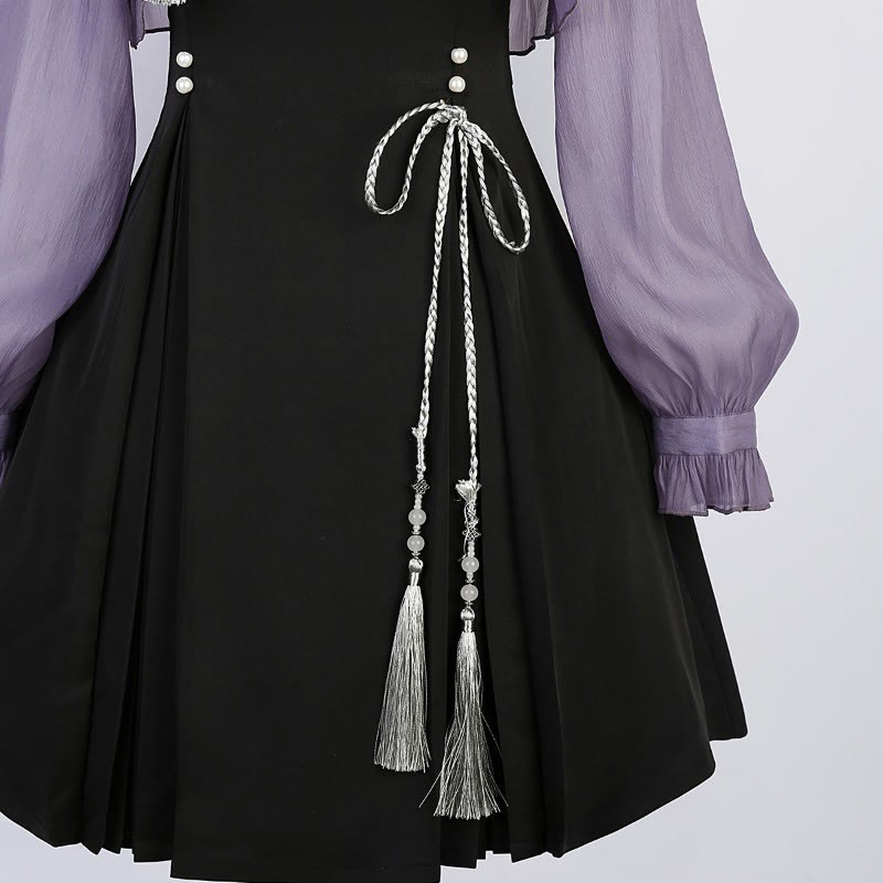 3Dバタフライパール装飾トップレースアップスリップドレス - image 13