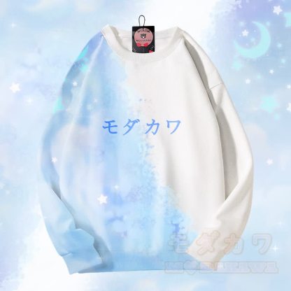 MODAKAWA ムーンスターグラデーション オールオーバープリント ユニセックス スウェットシャツ - 白 - 4XL - image 4