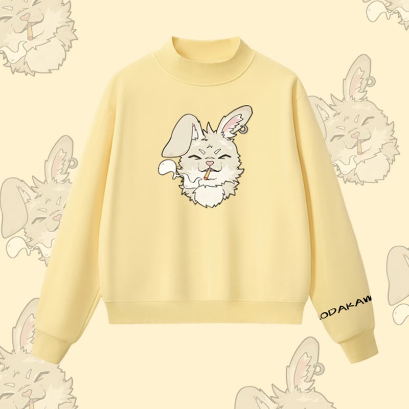 MODAKAWA スモーキングバニー グラフィック 裏起毛 スウェットシャツ - Yellow - L - image 4